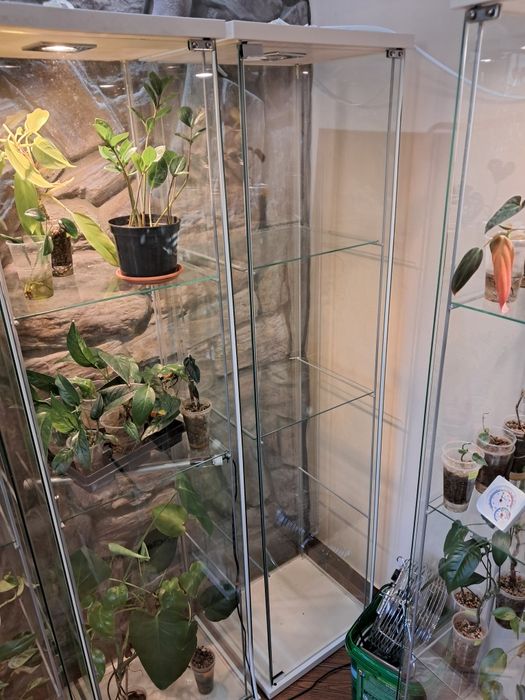 Witryna ,szklana ,ikea ,z oświetleniem