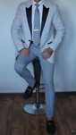 Smoking/Marynarka Asos Roz. 50 Kol. Szary Jasny Fit
