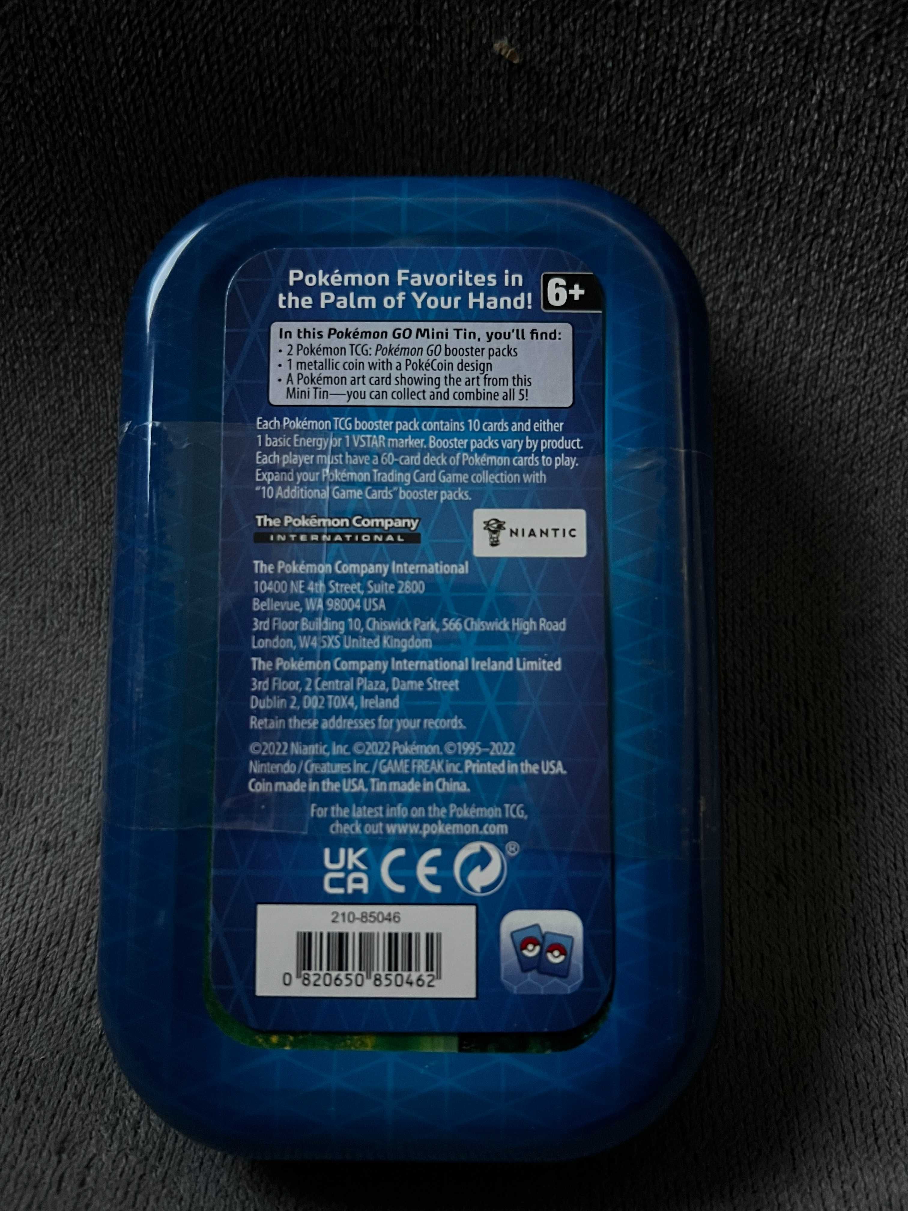 Pokemon TCG Pokemon Go Mini Tin Snorlax nowy oryginalny kolekcjonerski