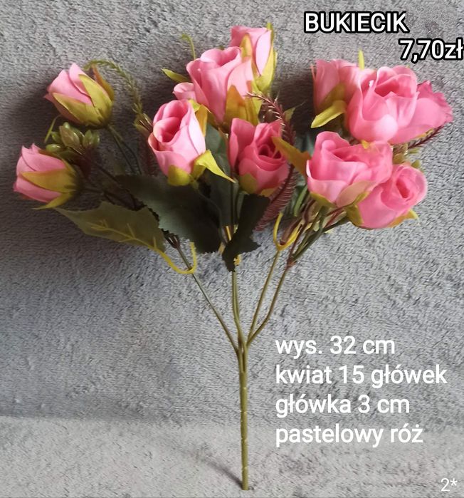 Bukiecik róże różowe