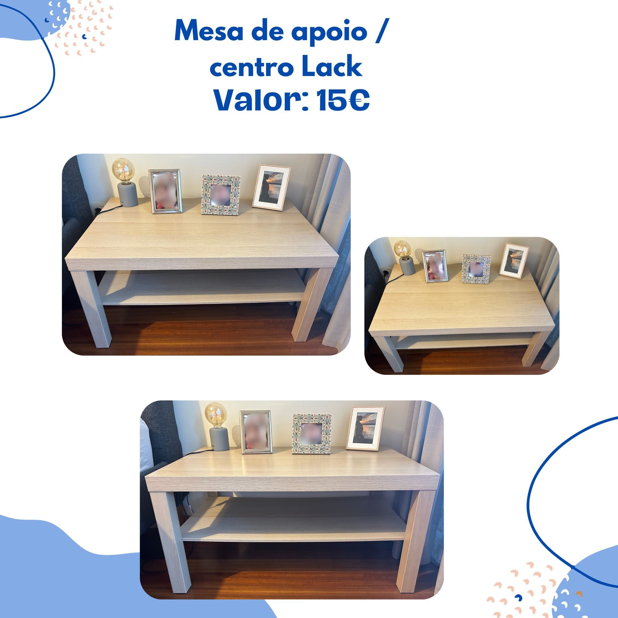 Mesas de apoio/centro e Estantes