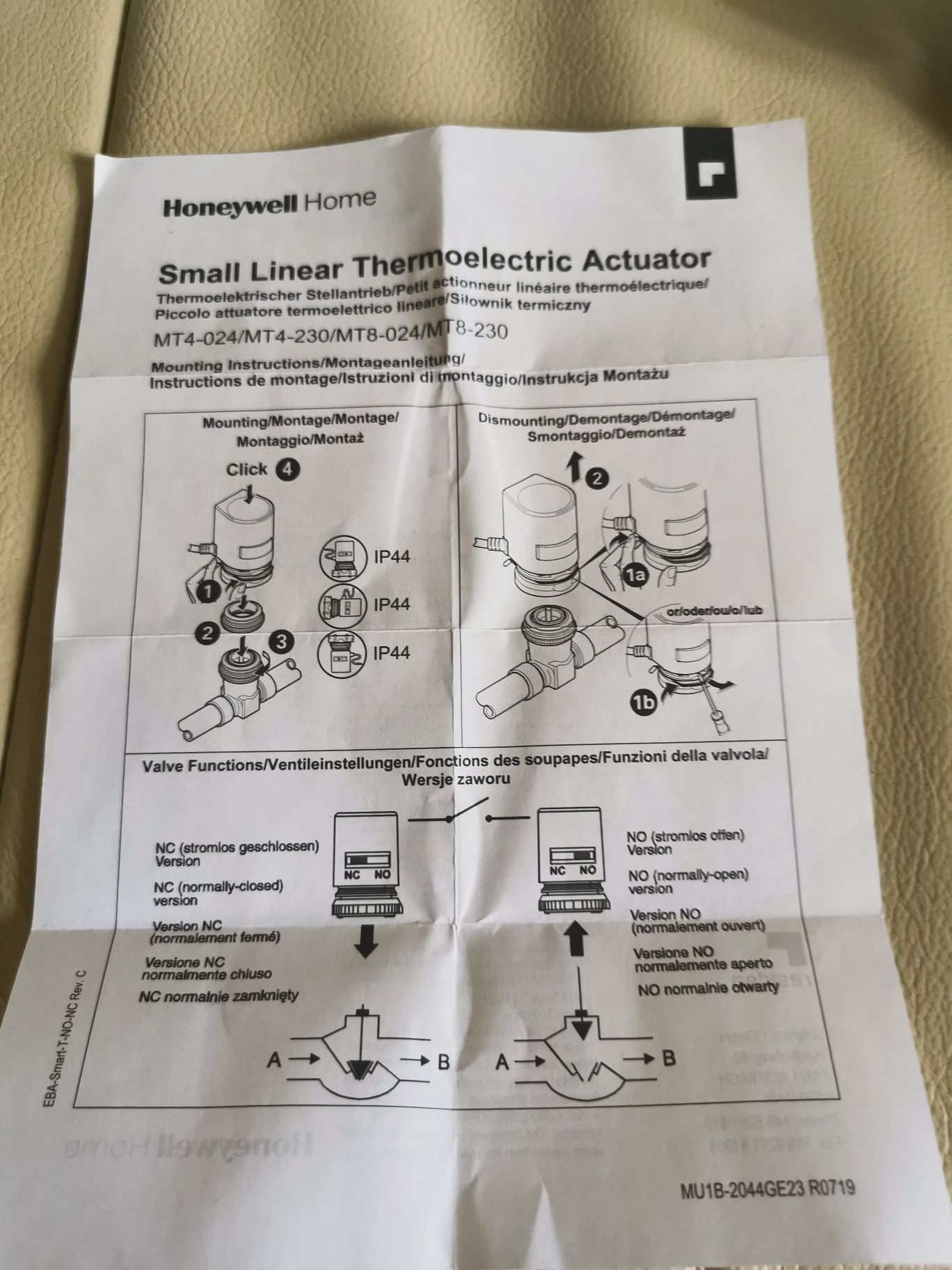 Siłownik (aktuator) termiczny Honeywell Home(4 szt)