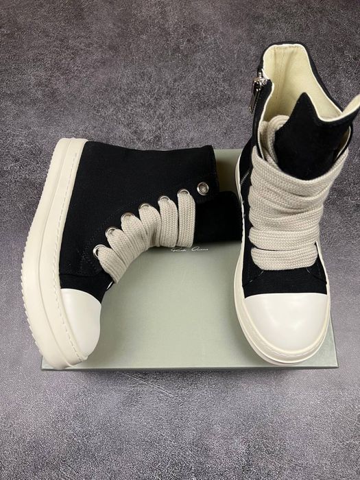 Rick Owens Ramones Jambo Lace Low Black White