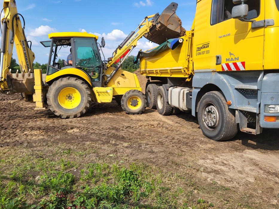 Usługi koparko-ładowarką,PIASEK  Odśnieżanie,  transport, koparka, min