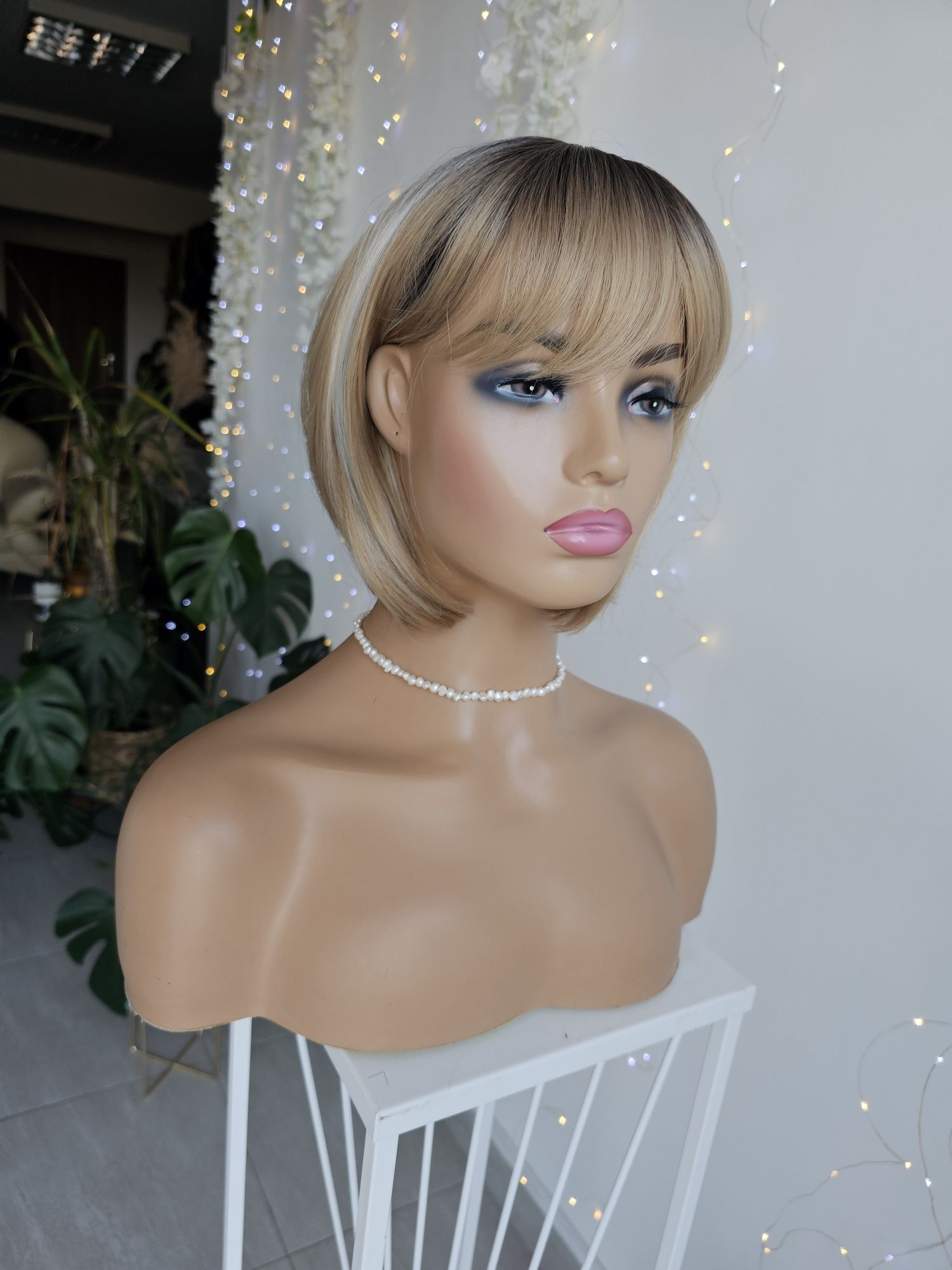 Tupet topper Ada mix blond z odrostem i grzywką  naturalna fryzura