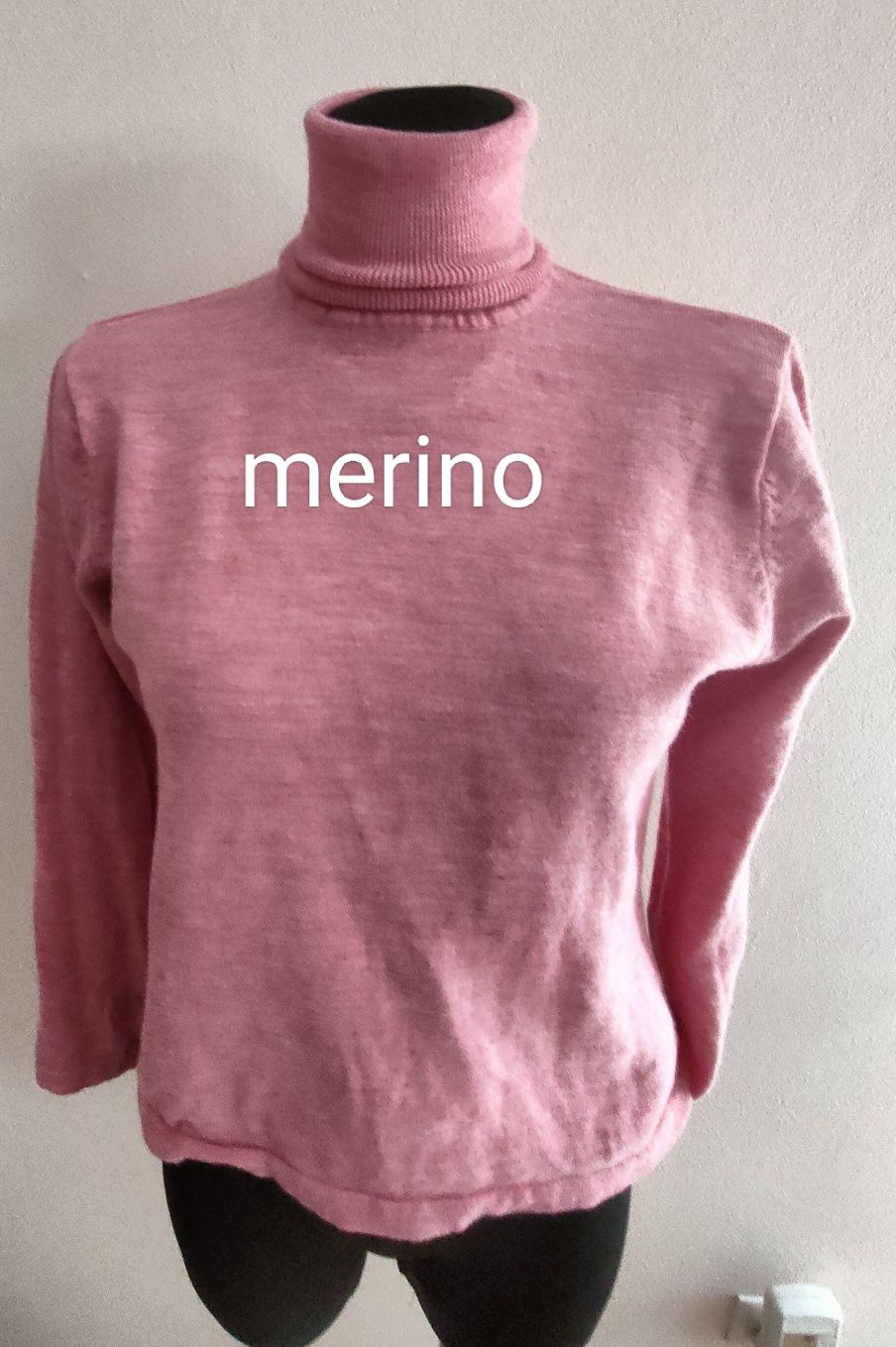 Sweter, golf damski wełniany merino.