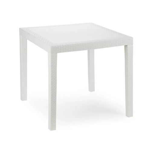 Stolik King Rattan 79×79×72 biały