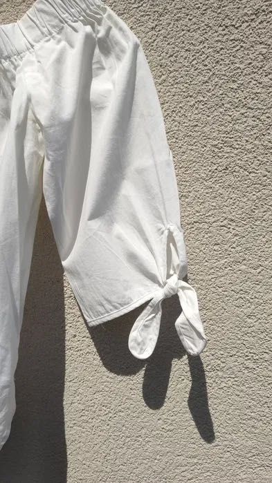 koszula biała damska Sinsay r s 36 bawełna Cotton z wiązanymi kokarda