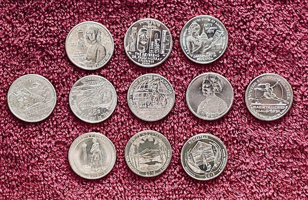 Монети США UNC  (долари, квотери, центи)