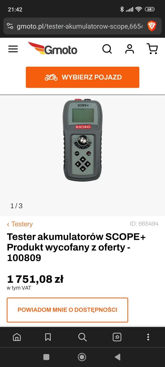 Tester Alternatorów i Rozruszników Multi tester SCOPE+ 100809 Busching