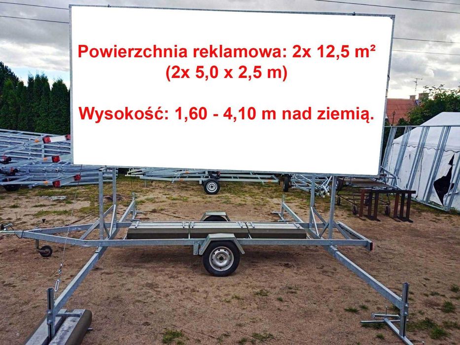 Nietypowa Przyczepa Reklamowa 5,0 x 2,5 m Wysoka; Dostawa 0 zł; FV 23%