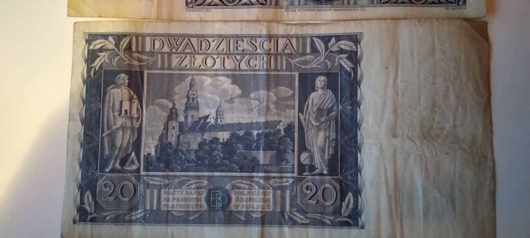 Dwa banknoty 20 zlotowe 1936 rok