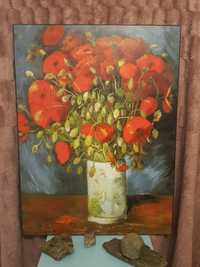 Obraz " RED POPPIES " Vincent Van Gogh, 80x60 cm