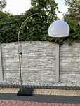 Lampa podlogowa łukowa wysoka złota
