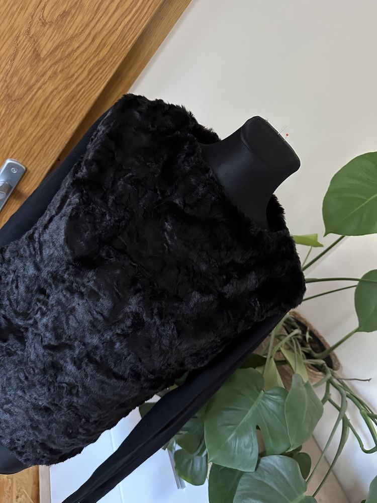 Zara M 38 sweter czarny miś BLACK ciepły włochaty