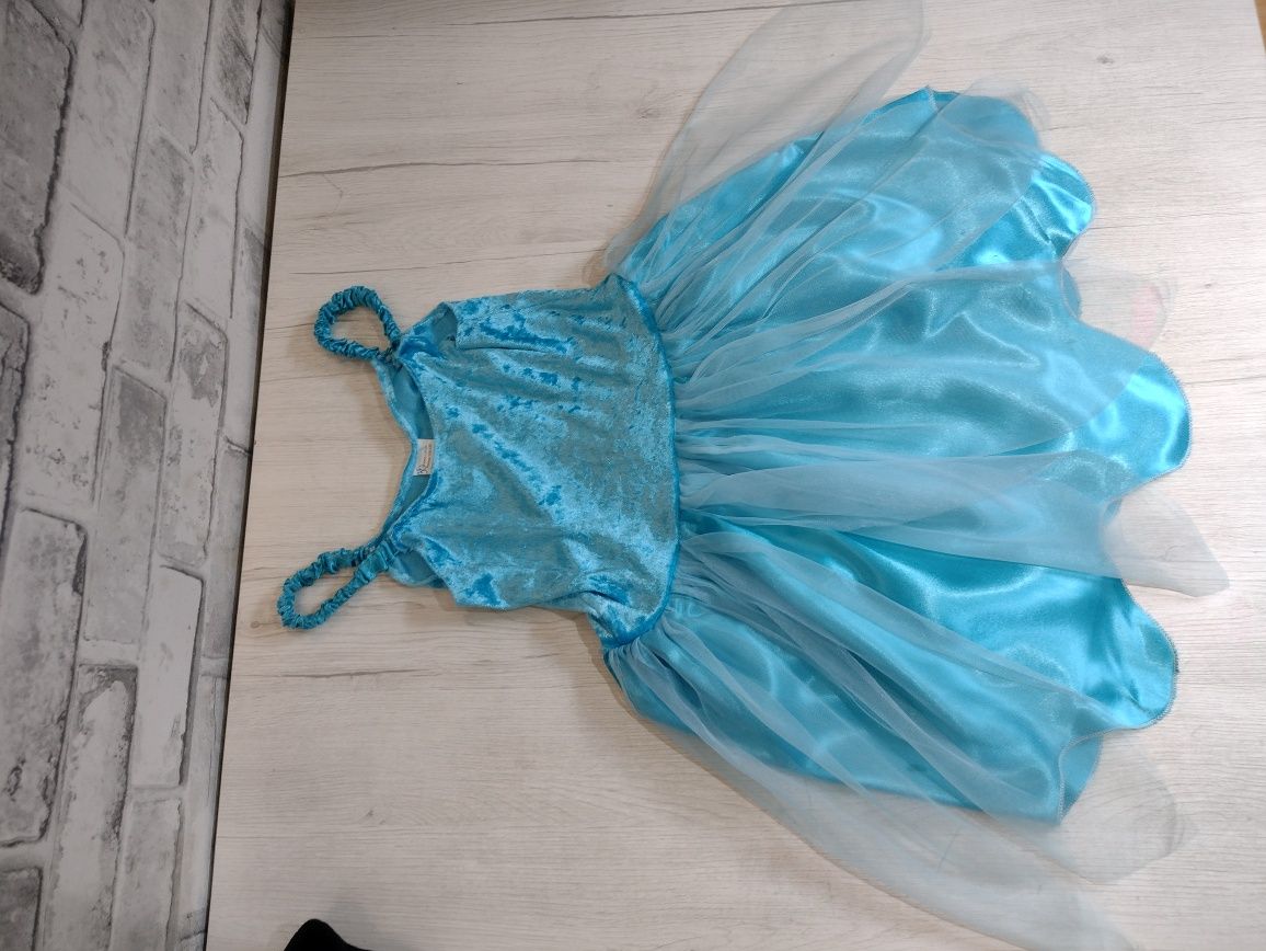 Sukienka niebieska 6-8 lat księżniczka kopciuszek bal karnawałowy stró