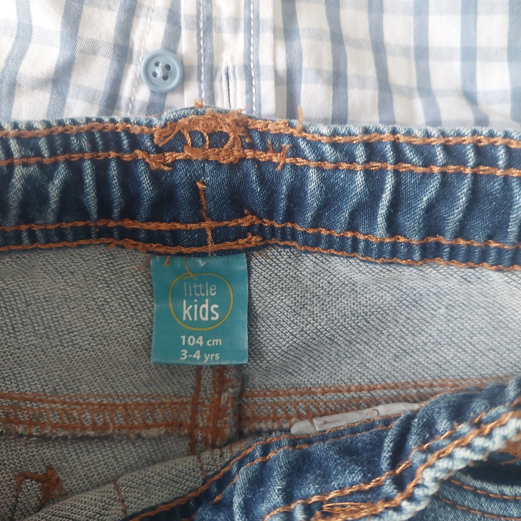 Spodnie dżinsowe z koszula 98-104