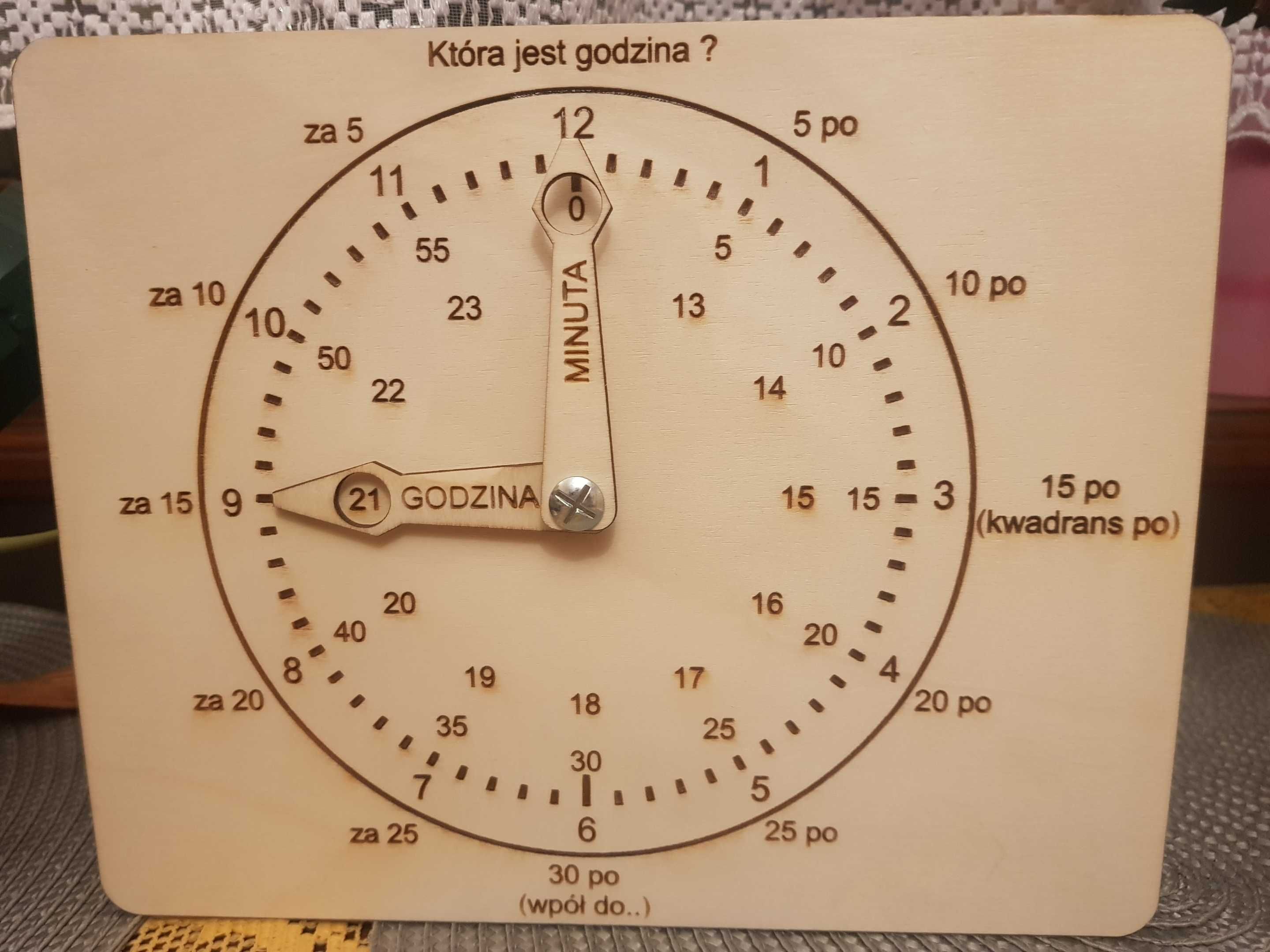 Zegar edukacyjny dla dzieci do nauki 20 cm