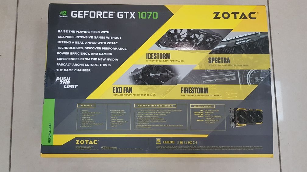 Geforce GTX 1070 8Gb Zotac,только коробка
