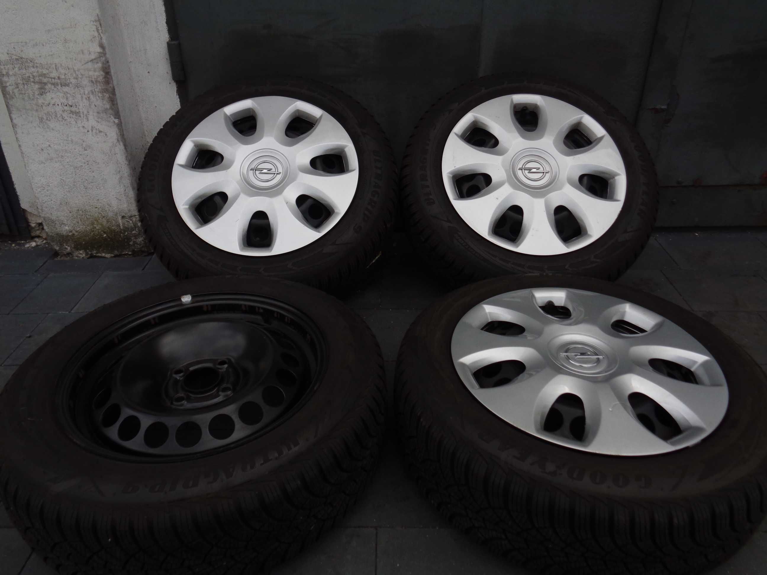 Koła zimowe OPEL FIAT 15 cali 4x100, opony 7,6mm, Corsa Punto CZUJNIKI