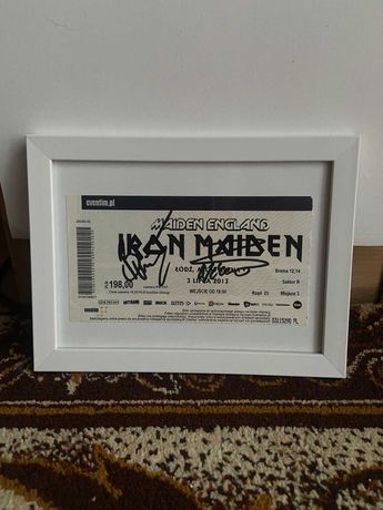 IRON MAIDEN bilet z koncertu Dickinson McBrain oryginalne autografy