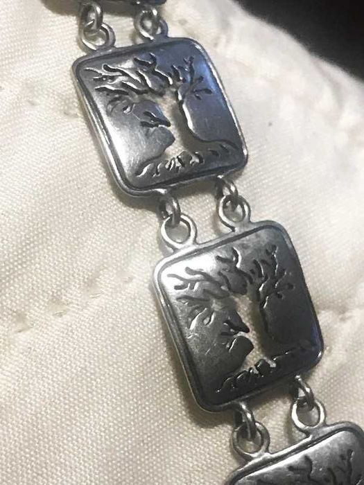 srebrna bransoletka drzewka