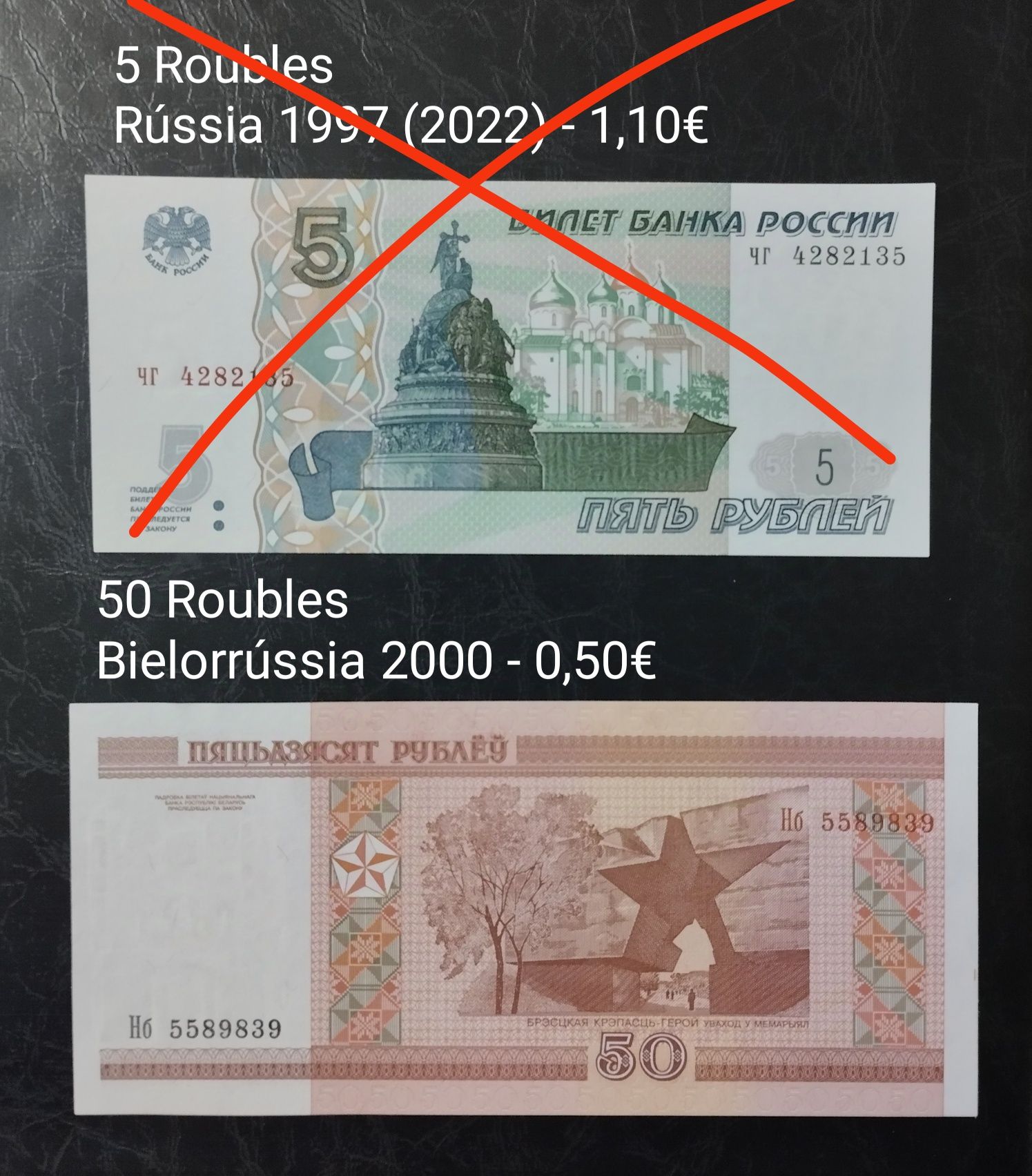Notas estrangeiras, Europa