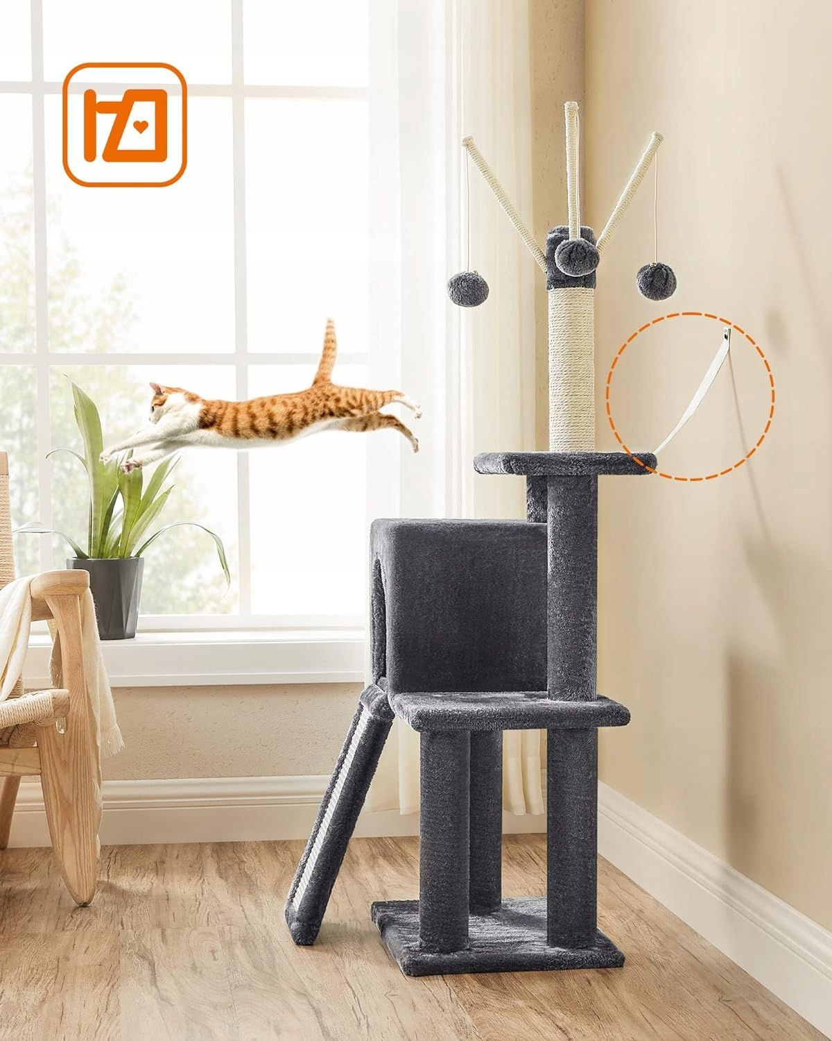 Drapak drzewko dla kota 118cm domek stabilny wieża