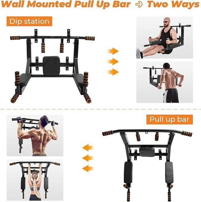 Drążek do podciągania 8 antypoślizgowych uchwytów 200kg Leogreen /445b