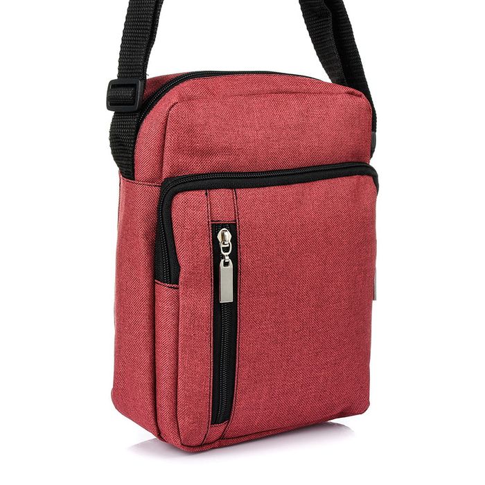 SASZETKA męska materiałowa torba z paskiem na ramię V295 czerwona