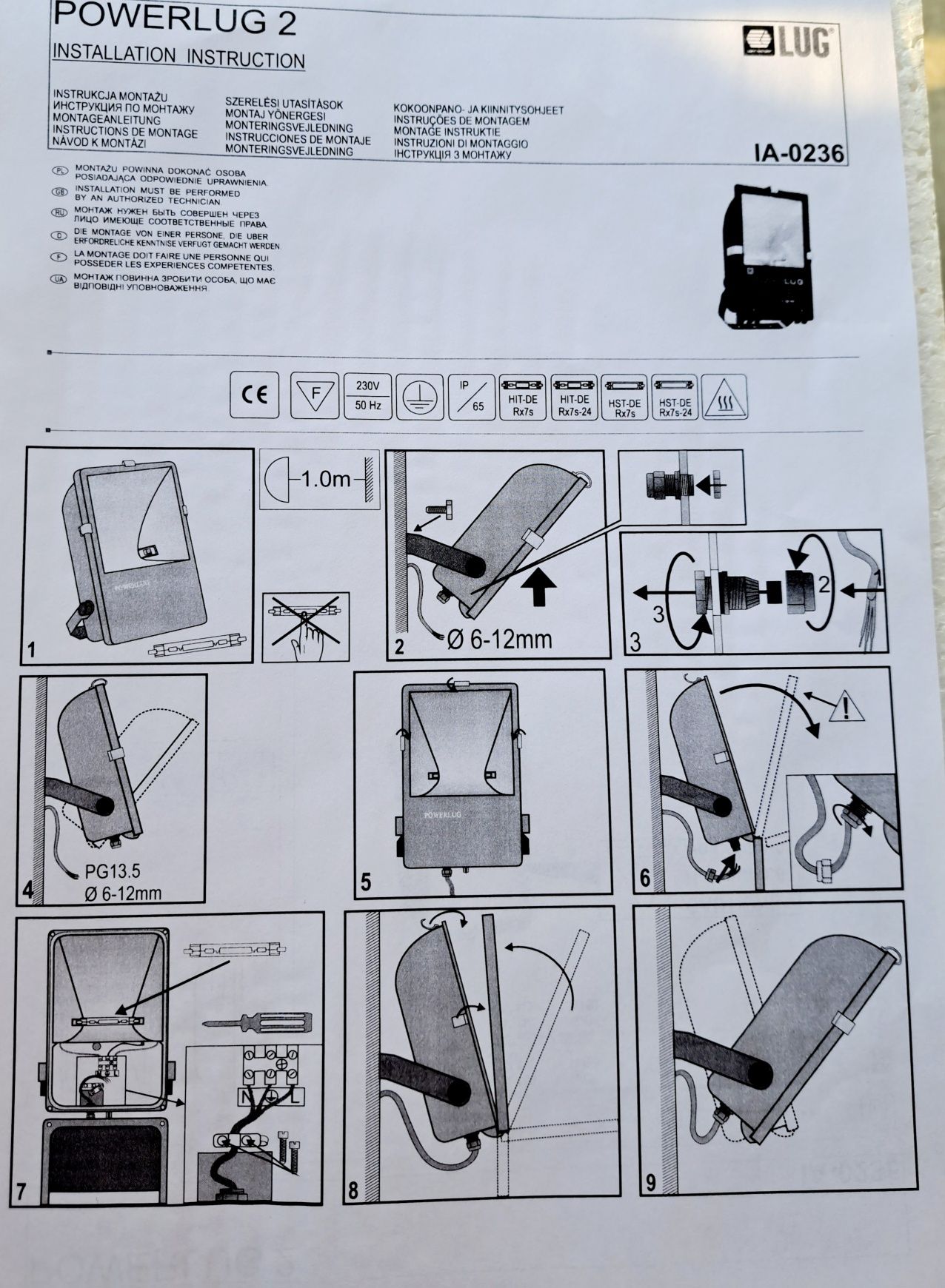 Lapna, naświetlacz, halogen LUG IP65