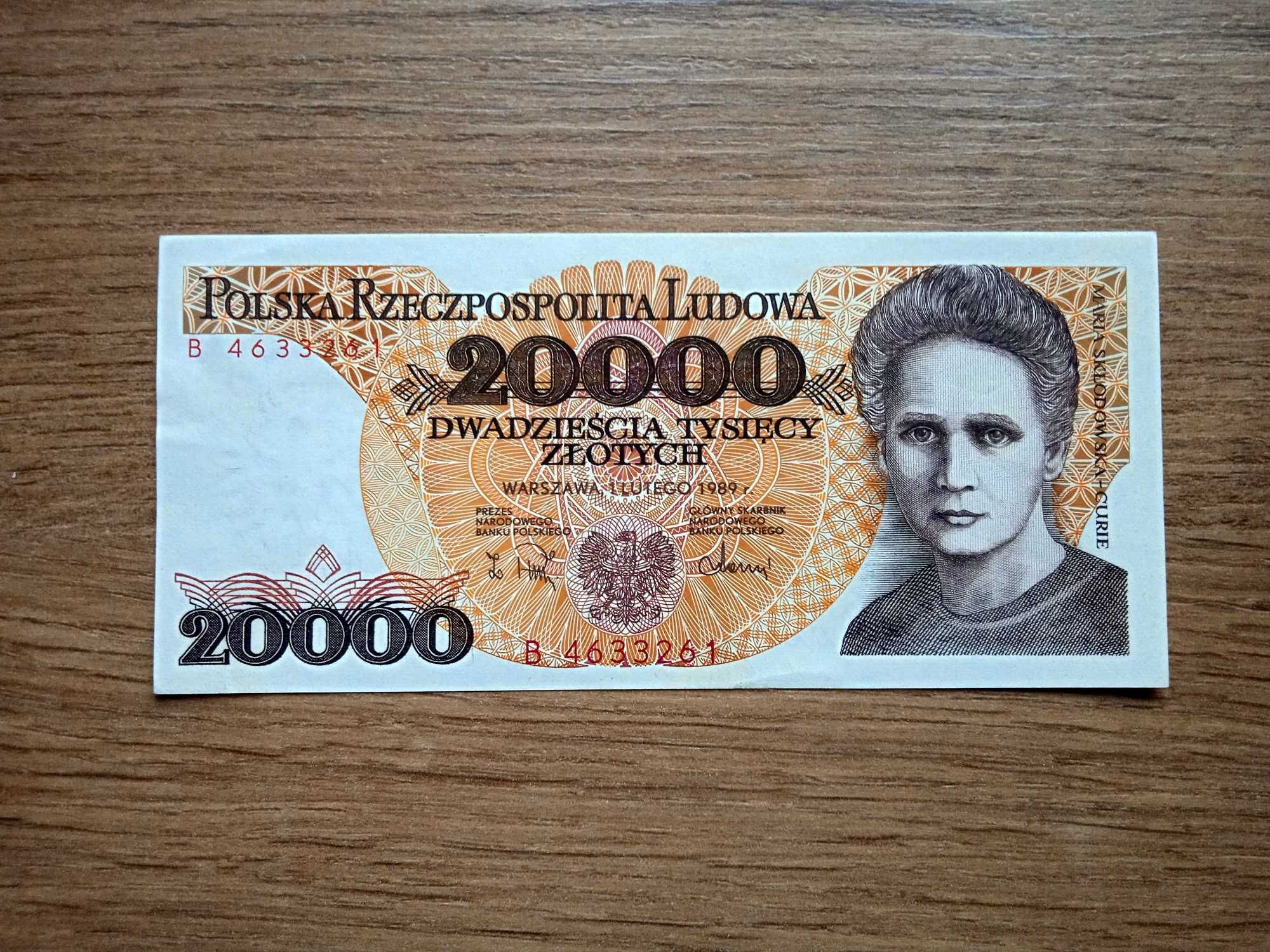 20000 zł 1989  B  st. 1 UNC-