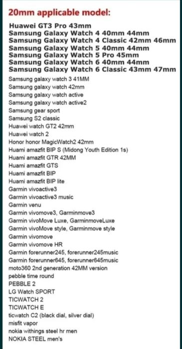 PASEK NYLON 20 mm DO GALAXY WATCH 4 5 PRO 6 Clasic 40/42/43/44/45/46/4