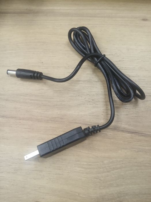 Кабель переходник USB - 5.5x2.1мм 1м, 5-12В для питания роутера модема