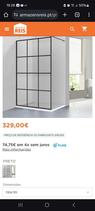 Painel duche fixo, novo