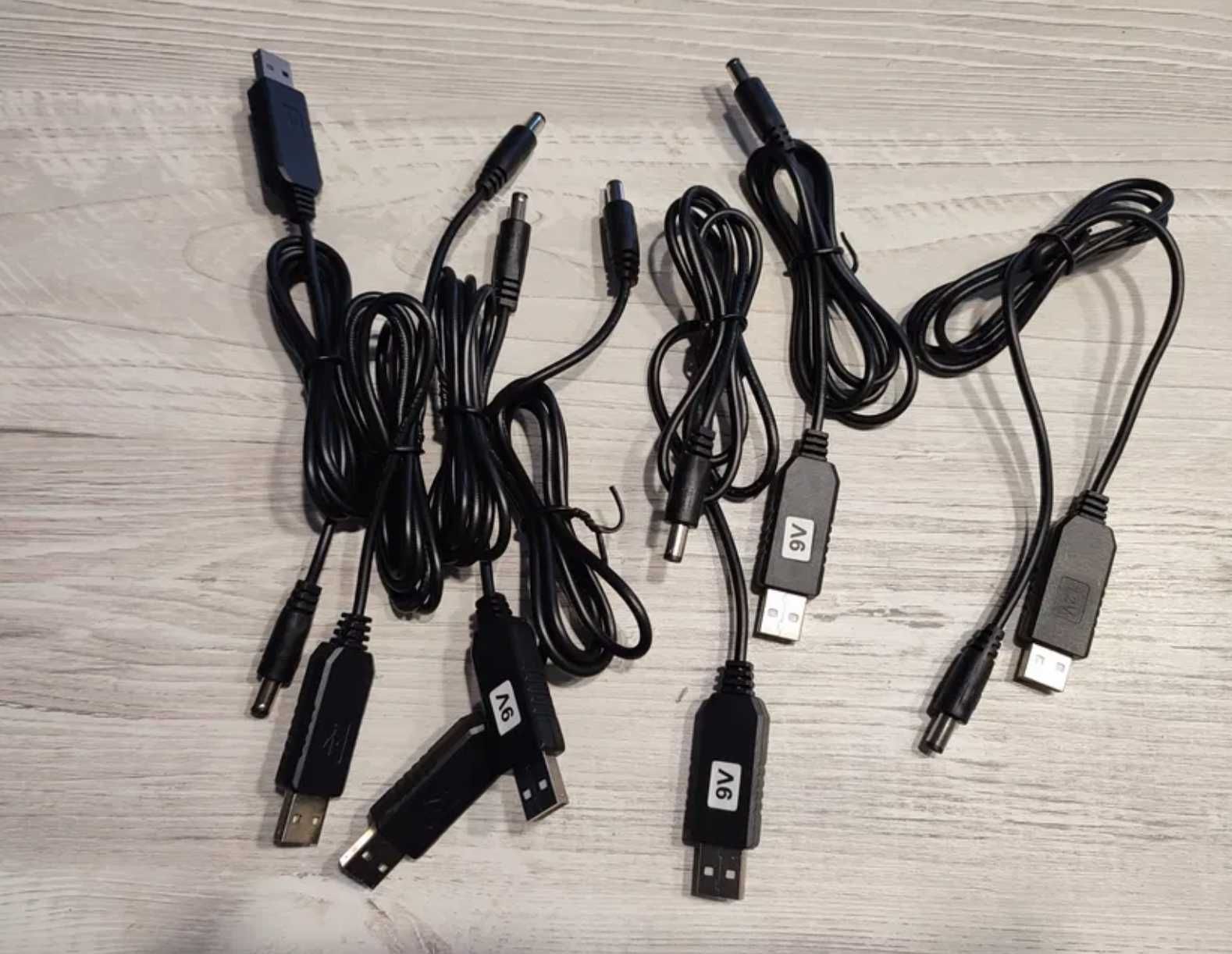 кабель питания для роутера USB-DC на 9V та 12V от powerbank