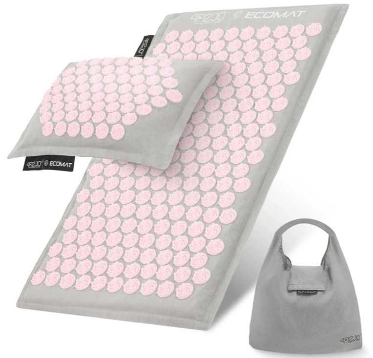 ECO Mata do akupresury z łuskami gryki i koks 4FIZJO + PODUSZKA +TORBA