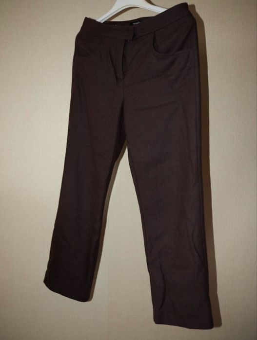 Max&Co Шерстяні натуральні брюки широкі коричневі