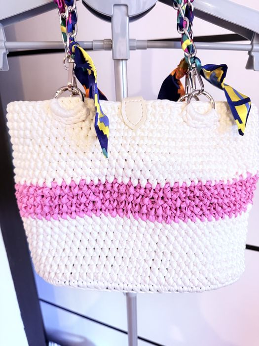 Koszyk- torebka z dzianiny