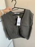 Szary top lniany zara xs