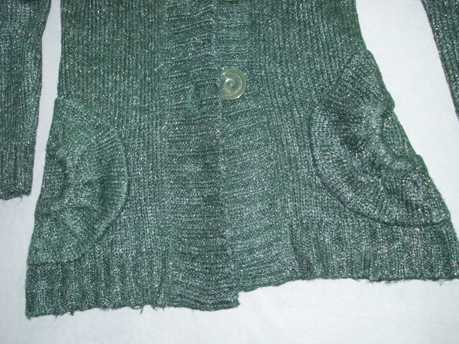 Sweter modny zieleń butelkowa miękki M/L stan bdb wyprzedaż