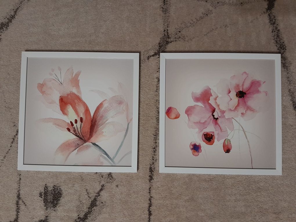 Obrazki kwiaty 30x30 - 2 szt.