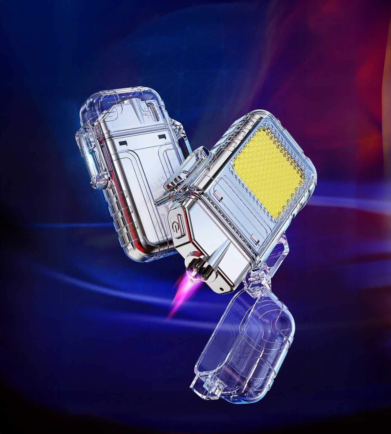 Zapalniczka Plazmowa Elektryczna Latarka LED COB USB Warsztatowa