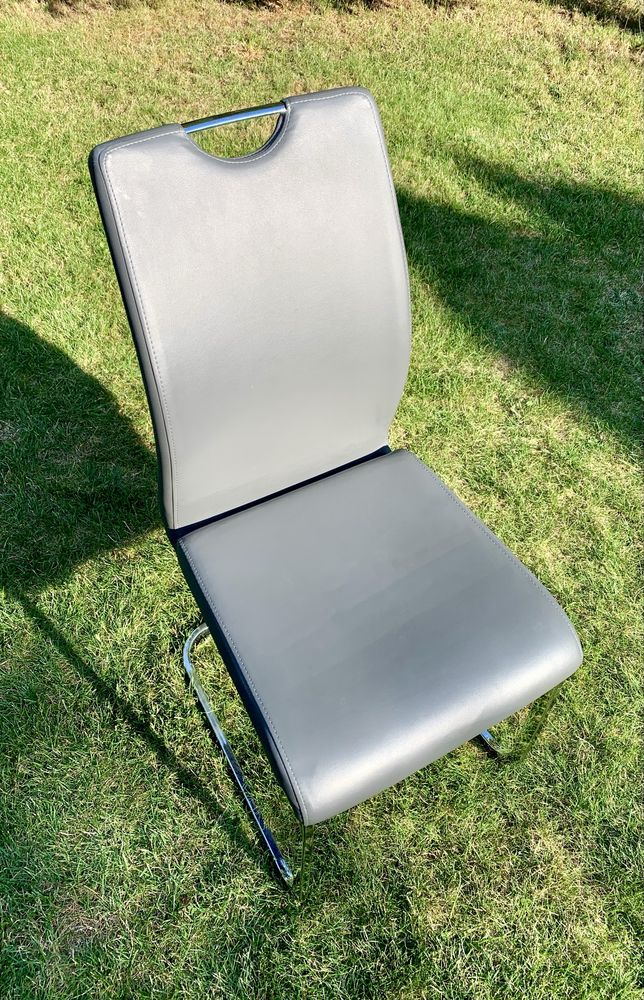 Krzesło H-790 chrom/ekoskóra szare