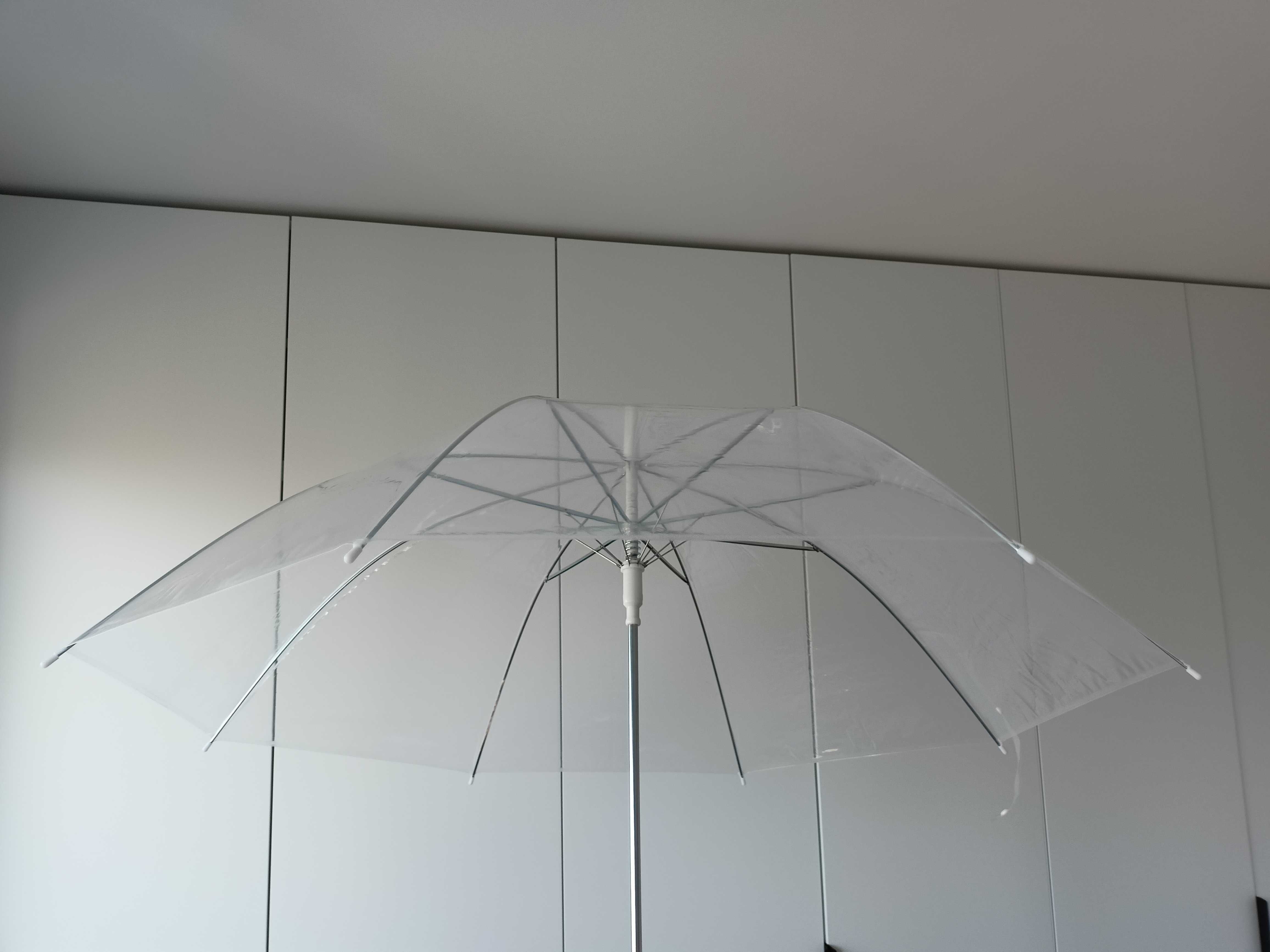 Nowa przezroczysta parasolka idealna na ślub średnica 100 cm