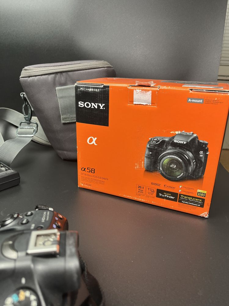 Продается фотоаппарат Sony Slt-A58K с коробкой, документами и сумкой