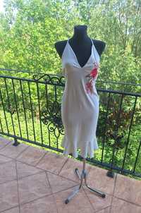 Biała sukienka midi marka Boohoo rozmiar M 38