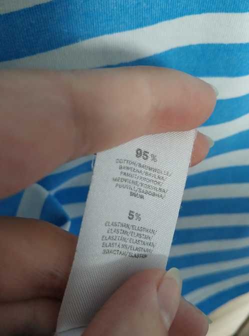 Biało-niebieski t-shirt Moodo paski marynarski r. M