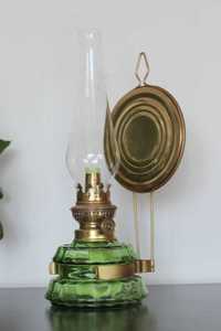 Stara Lampa naftowa wisząca lub stojąca z odblaskiem mosiądz