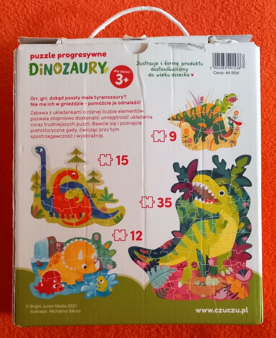 Puzzle progresywne Dinozaury